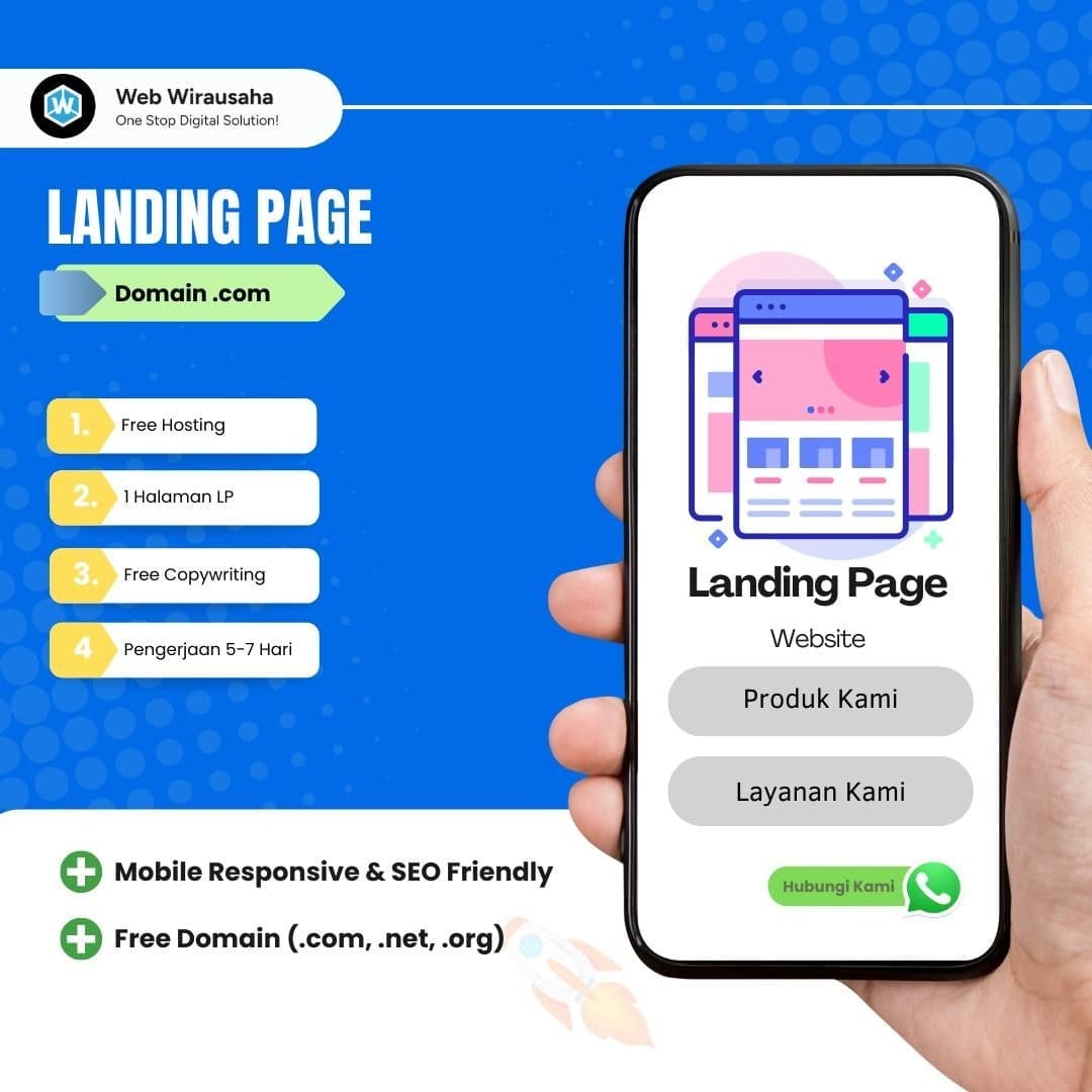 Jasa Pembuatan Landing Page (Paket Domain .Com) web wirausaha