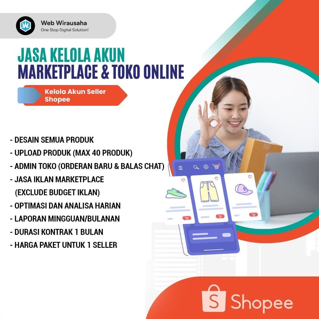 Jasa Kelola Marketplace (Shopee, Tokopedia, Tiktok)