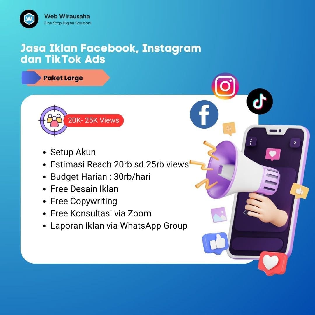 Jasa Iklan Meta (Facebook Instagram) PROMO Paket 1 Bulan