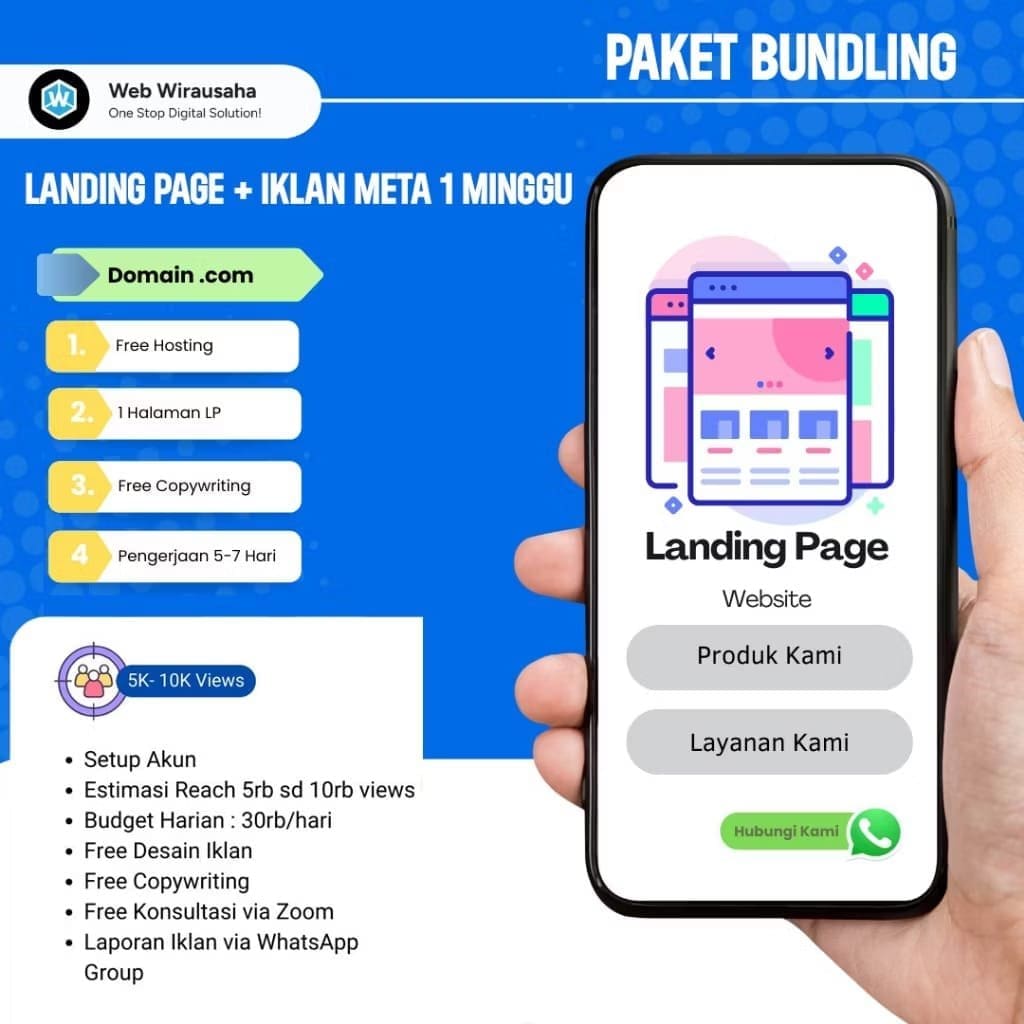 Paket Bundling Landing Page + Meta ads 1 Minggu